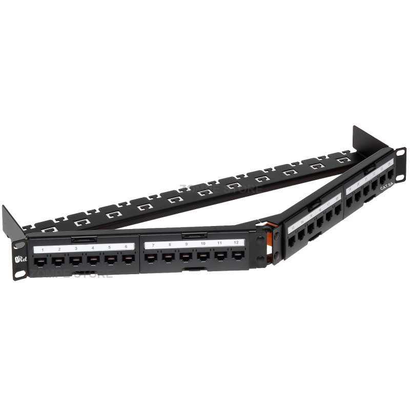 Panneau De Brassage CAT6a 8 Ports DeleyCON - Blindé 1U Mural Ou Desktop, 10Gbit/s RJ45 Réseau