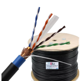 Orel Entry Câble Ethernet Outdoor (Extérieur) SFTP Cat6 23AWG CCA 305m Blindé Double Gaine Noir