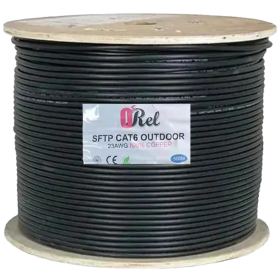 Orel ProCâble Ethernet Outdoor (Extérieur) SFTP Cat6 23AWG 100% Copper 500m Blindé Double Gaine Noir