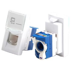 Orel Prise RJ45 Cat6 UTP sans outils Rotatif 180° 22.5x45 Blanc